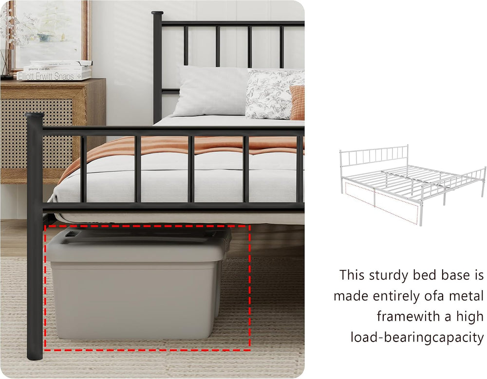 Metal Platform Twin Size Bed Frame, Black