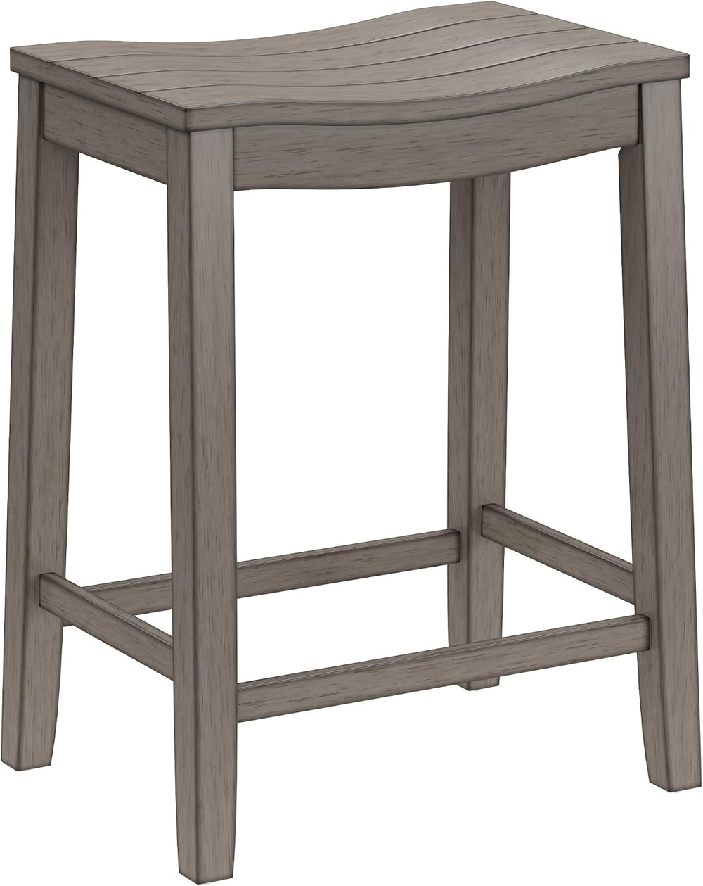 Hillsdale Fiddler Wood Backless Counter Height Stool with Saddle-Style Seat, ...