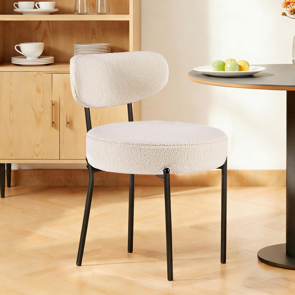 DUMOS Dining Chairs, Mid Century Modern Chair Upholstered Curved Backrest