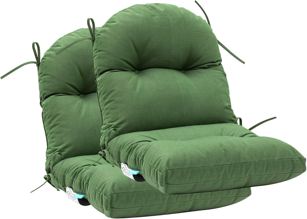 QILLOWAY Tufted Outdoor Chair Cushion Set of 2, Waterproof 43x20x4 Inch Non S...