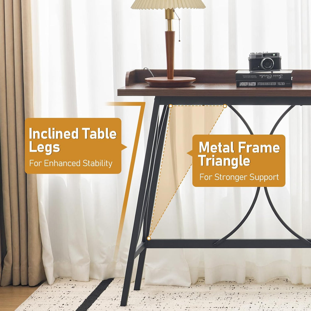 Karl home 82.3" Wood Bar Height Table, High Top Counter, Brown