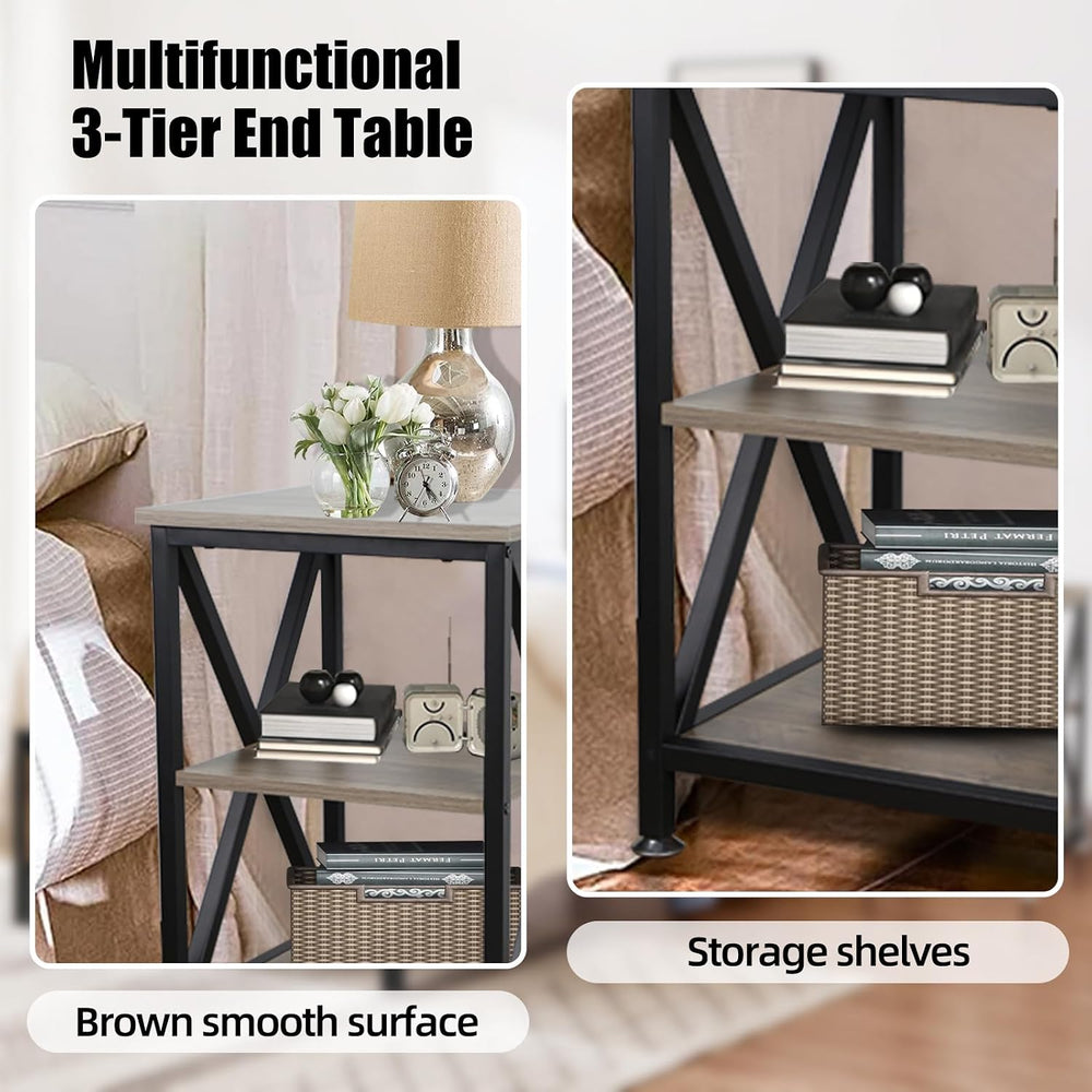 End Tables Living Room Set of 2, 16" D x 16" W x 24" H, Indoor...