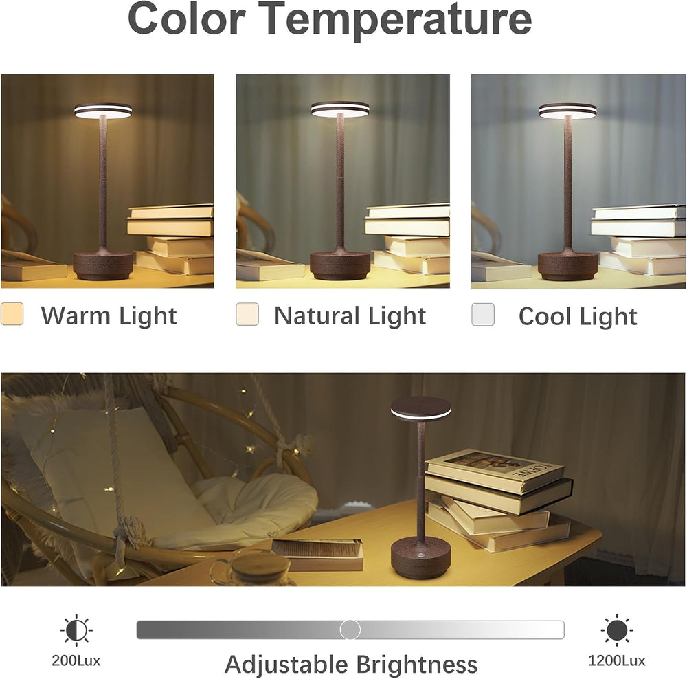 Hapfish Rechargeable Cordless Table Lamps, 5000mAh Battery Operated Lamp