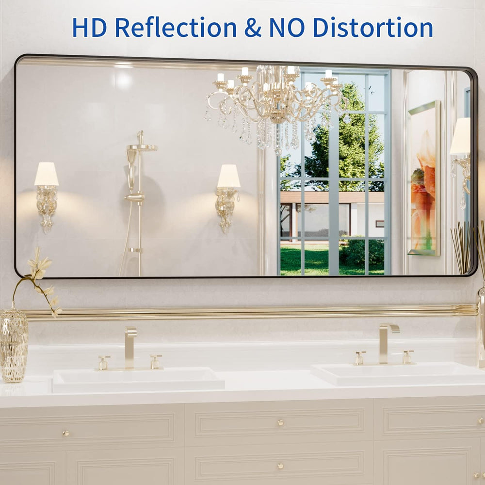WEER Bathroom Vanity Mirror Black 60X28 Inch