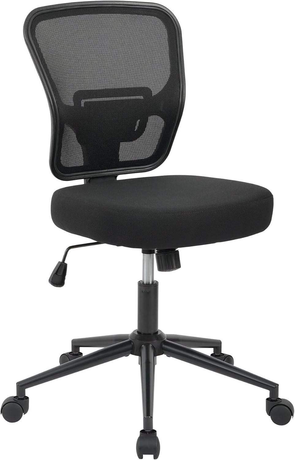 Armless Office Desk Chair Height Adjustable, Ergonomic High Back Mesh Task Ch...