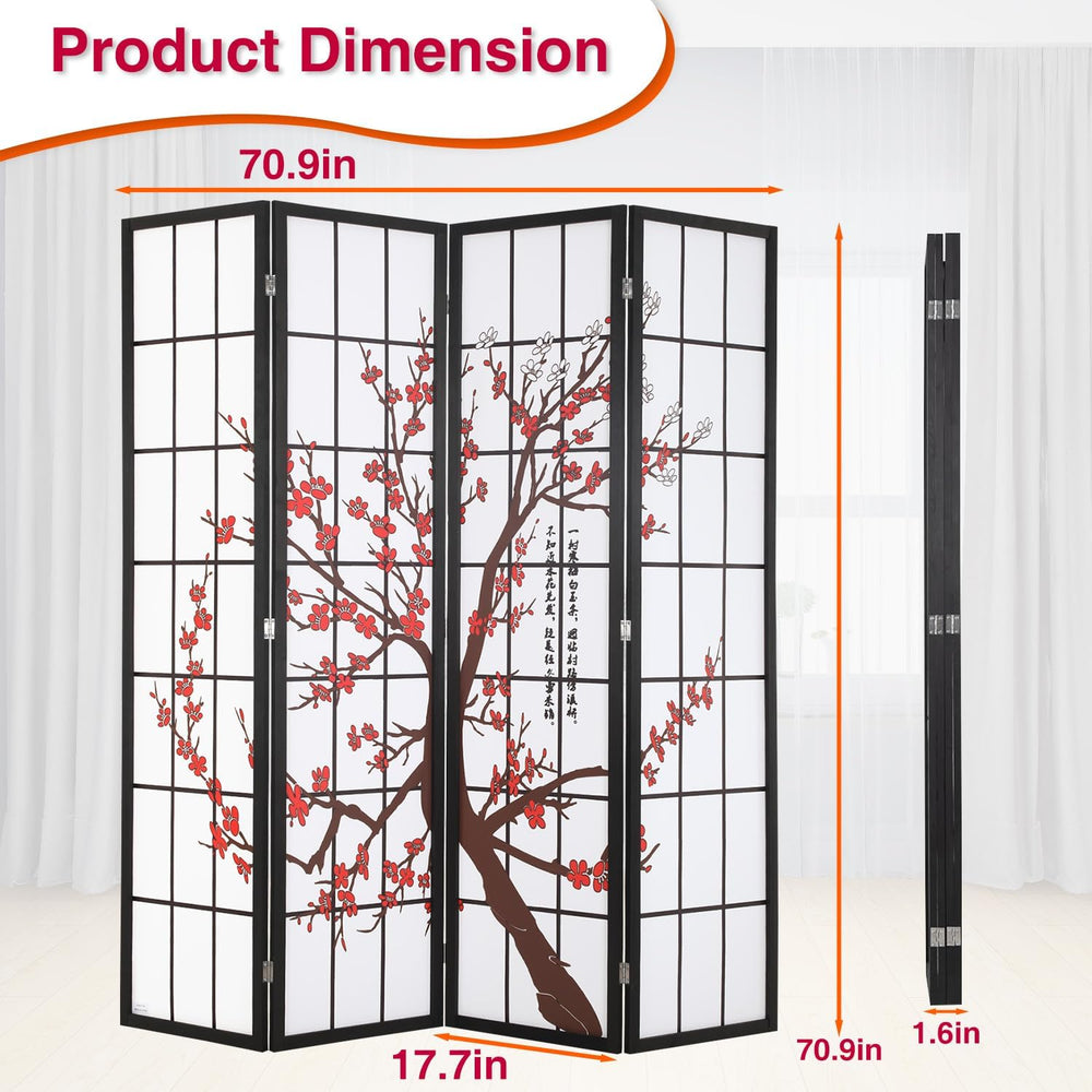Dopinmin Room Divider,4 Panel Folding Privacy Divider for Room Separation