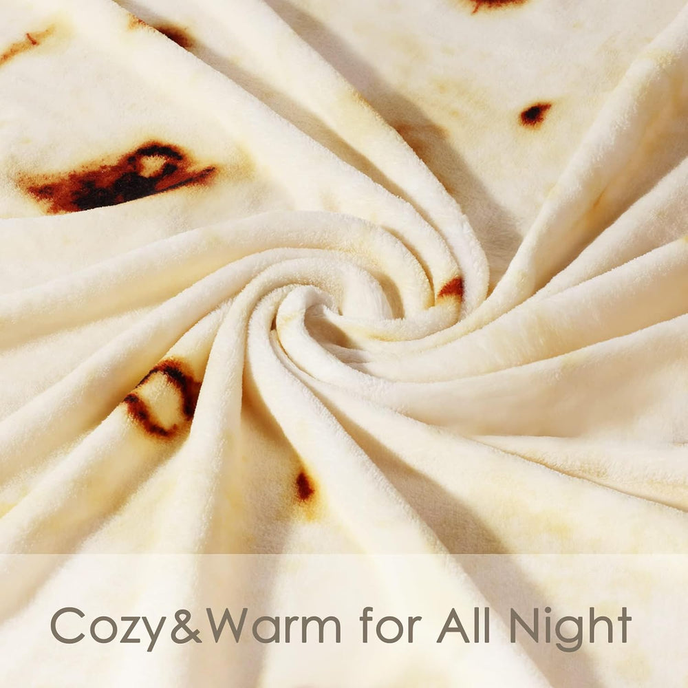 Bnuitland 90 Inches Tortilla Burritos Pattern Blanket, 300 GSM Double Sided G...
