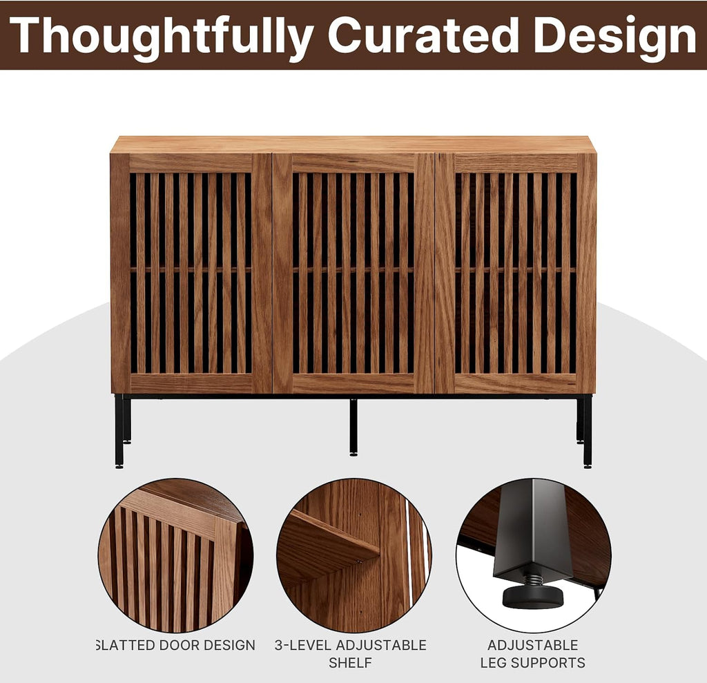 BVIUNTWO Set of 2,3 Door Accent Storage Cabinet with Doors and Adjustable Shelf,Freestanding Buffet Cabinet,Modern Sideboard Buffet Cabinet for Living Room,Dining Room,Kitchen,Hallway