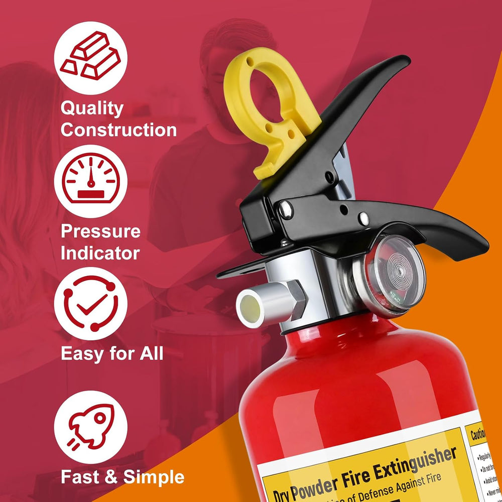 4 Pack Fire Extinguishers with Mount, 2.5 lb ABC Dry Chemical 1-A:10-B:C