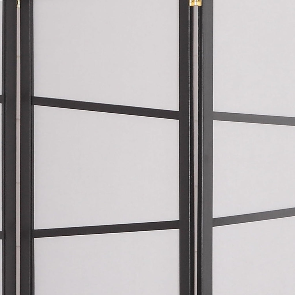 Roundhill Furniture 3-Panel Screen Room Divider, Black