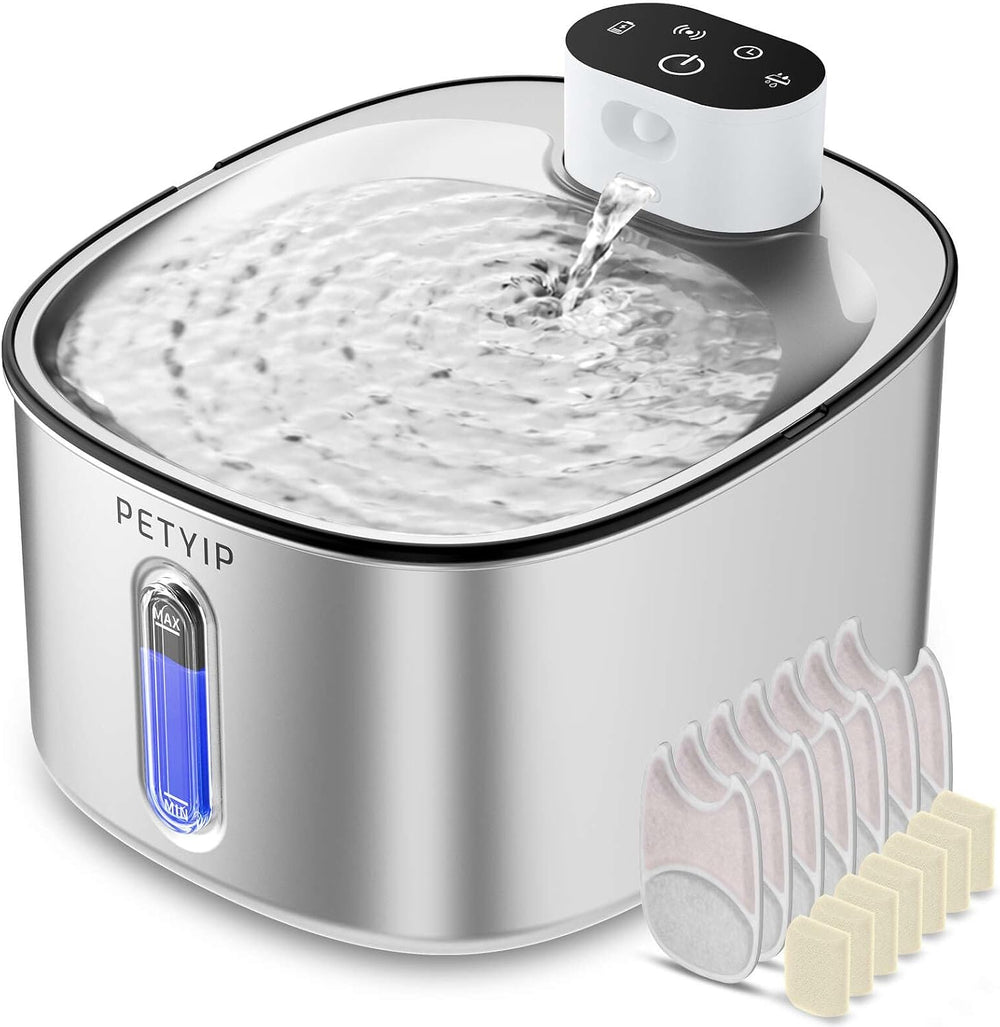 Wireless Cat Water Fountain Stainless Steel,135fl-oz/4L Battery Operated Auto...