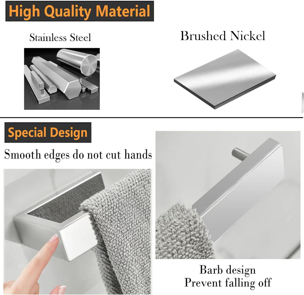 JOPOFI 2-Piece Hand Towel Holder, Towel Ring - Brushed Nickel