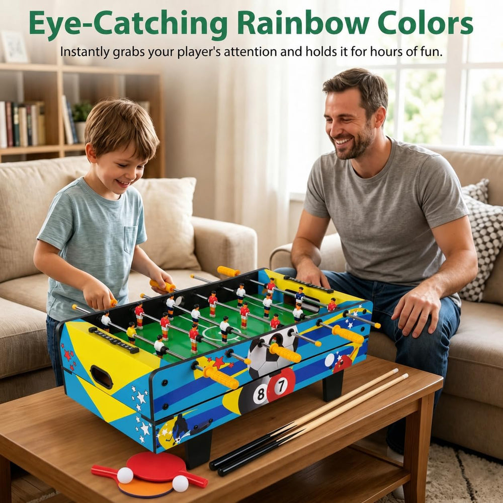 4-in-1 Multi Game Table with Air Hockey, Foosball, Pool and Ping Pong