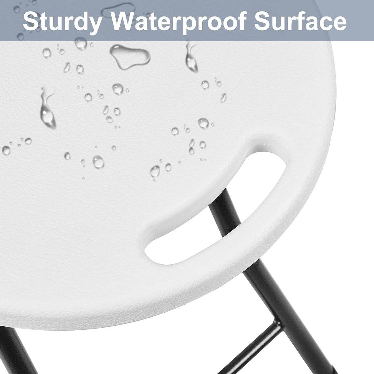 vecelo folding stool 18" with handle, solid bottom, package contents