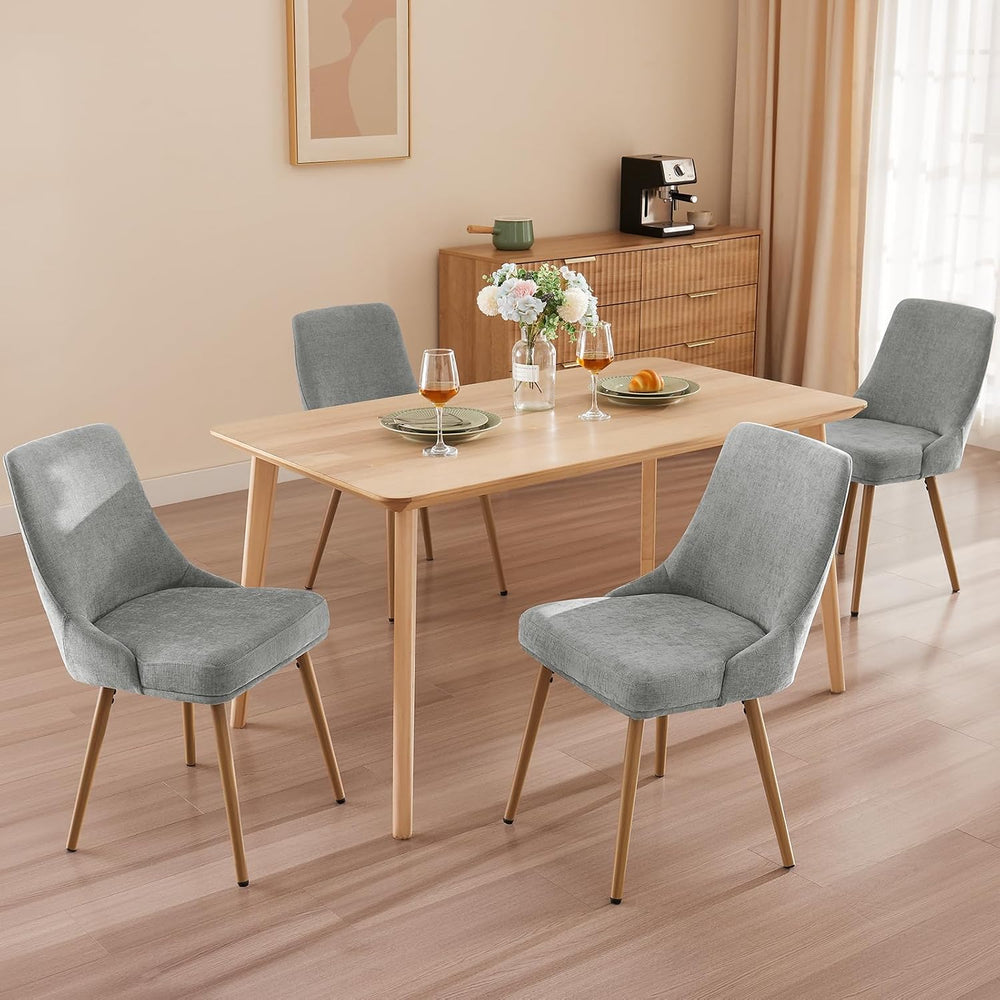 kinmars Kitchen & Dining Upholstered Dining Chairs Set of 4, Light Grey