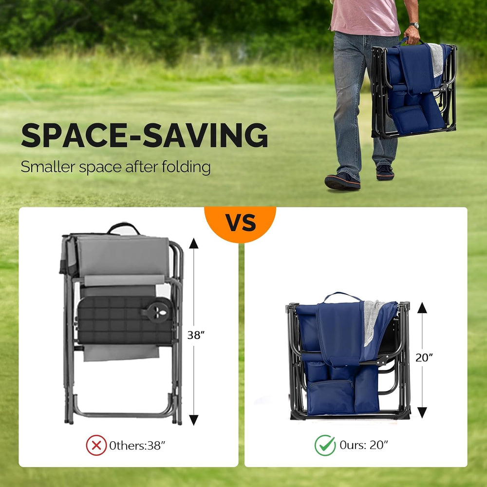VINGLI Camping Chairs, Directors Chair, Camping Chair with Side Table & C...
