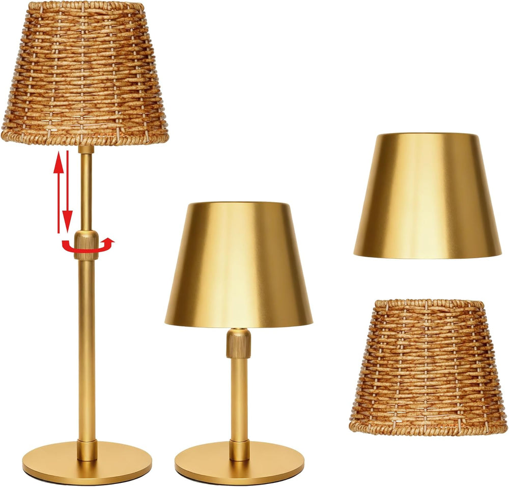 Mr.White Outdoor Waterproof Rechargeable Cordless Table Lamp with Telescopic ...