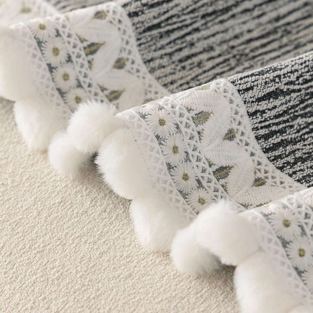 VOGOL Chenille Couch Cover for Sofa, Sofa Covers with Pom Pom Trim