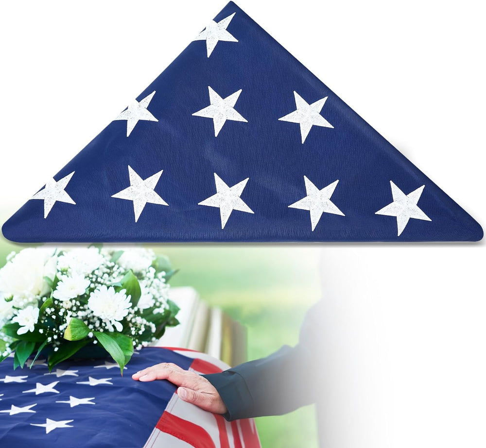 Mindsoft 1 Pcs 5 x 9.5 ft Folded Memorial American Flag