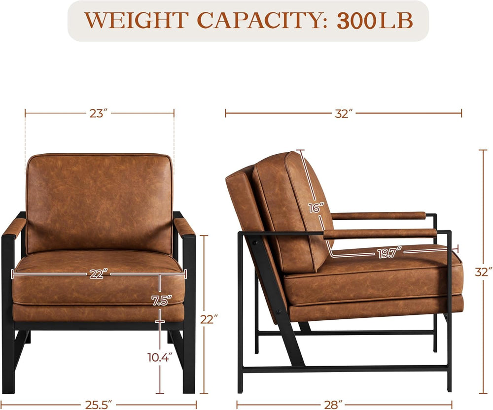 Yaheetech Mid-Century Modern Accent Chairs Set of 2, Light Brown