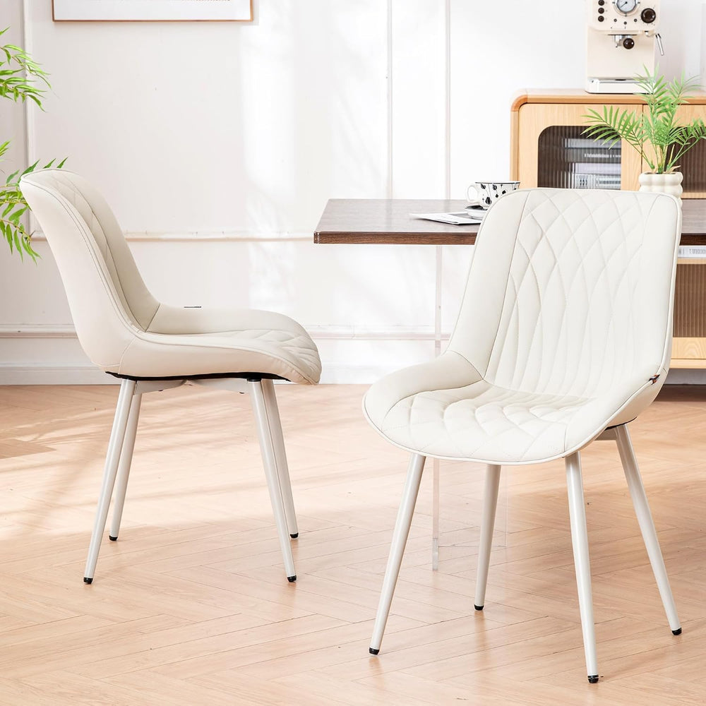 YOUNIKE Dining Chairs Set of 2 Kitchen & Dining Room Chairs Modern Cream