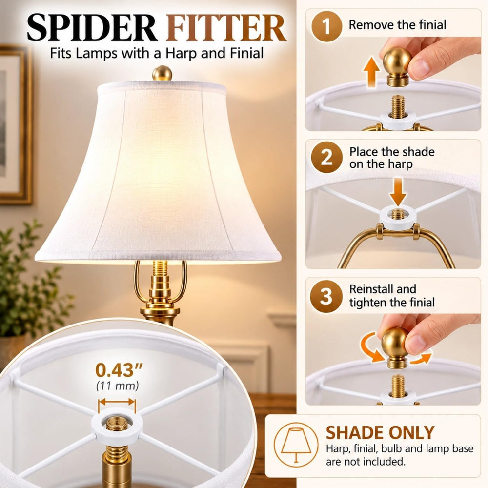Lamp Shades Set of 2, 8"x13"x10" Large White Lampshades, Drum ...