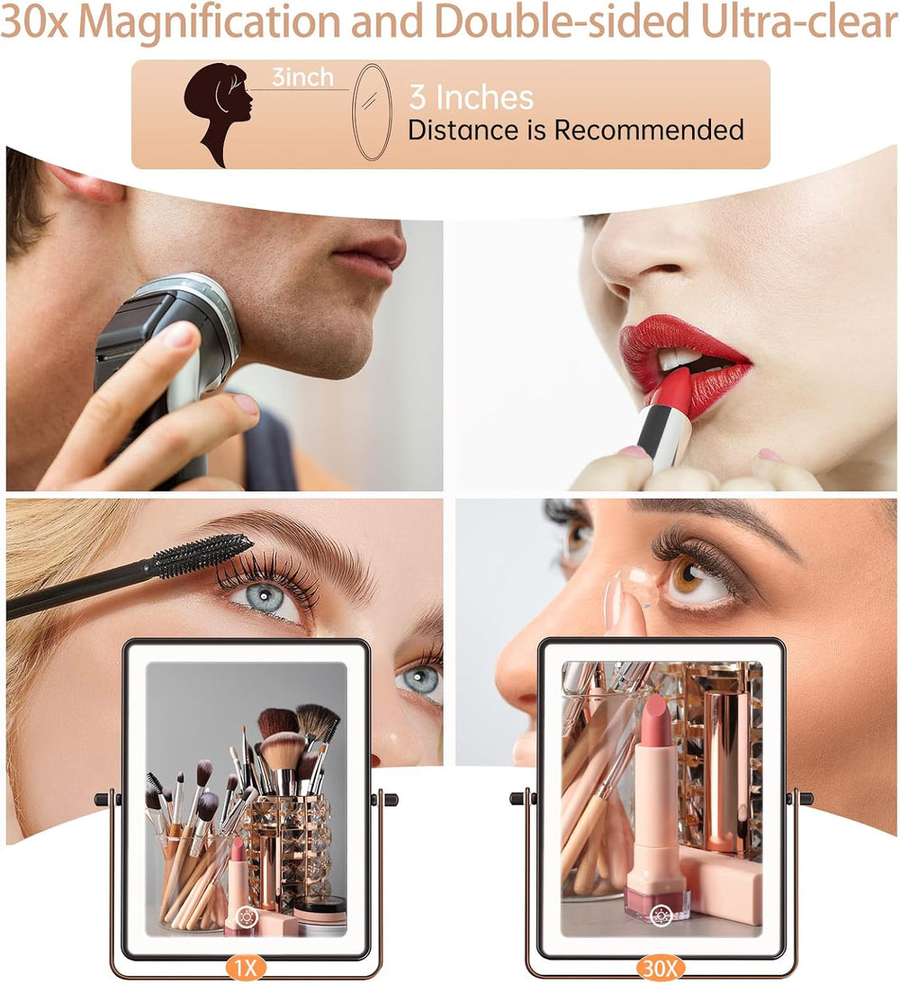 FASCINATE 8.7" 5000mAh Rechargeable Wall Mounted Makeup Mirror (Bronze)