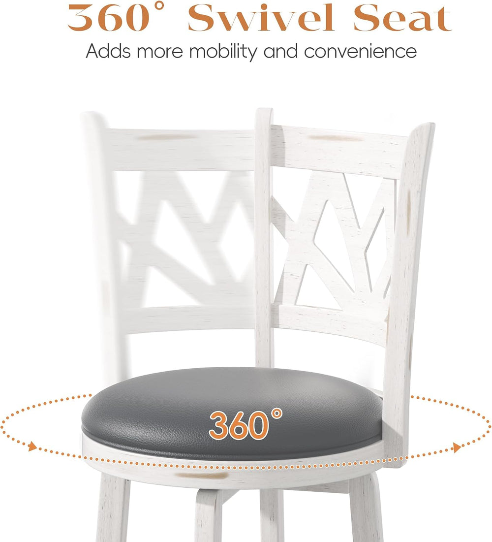 Betterhood Swivel Bar Stools - 24" Counter Height Swivel Barstools with ...