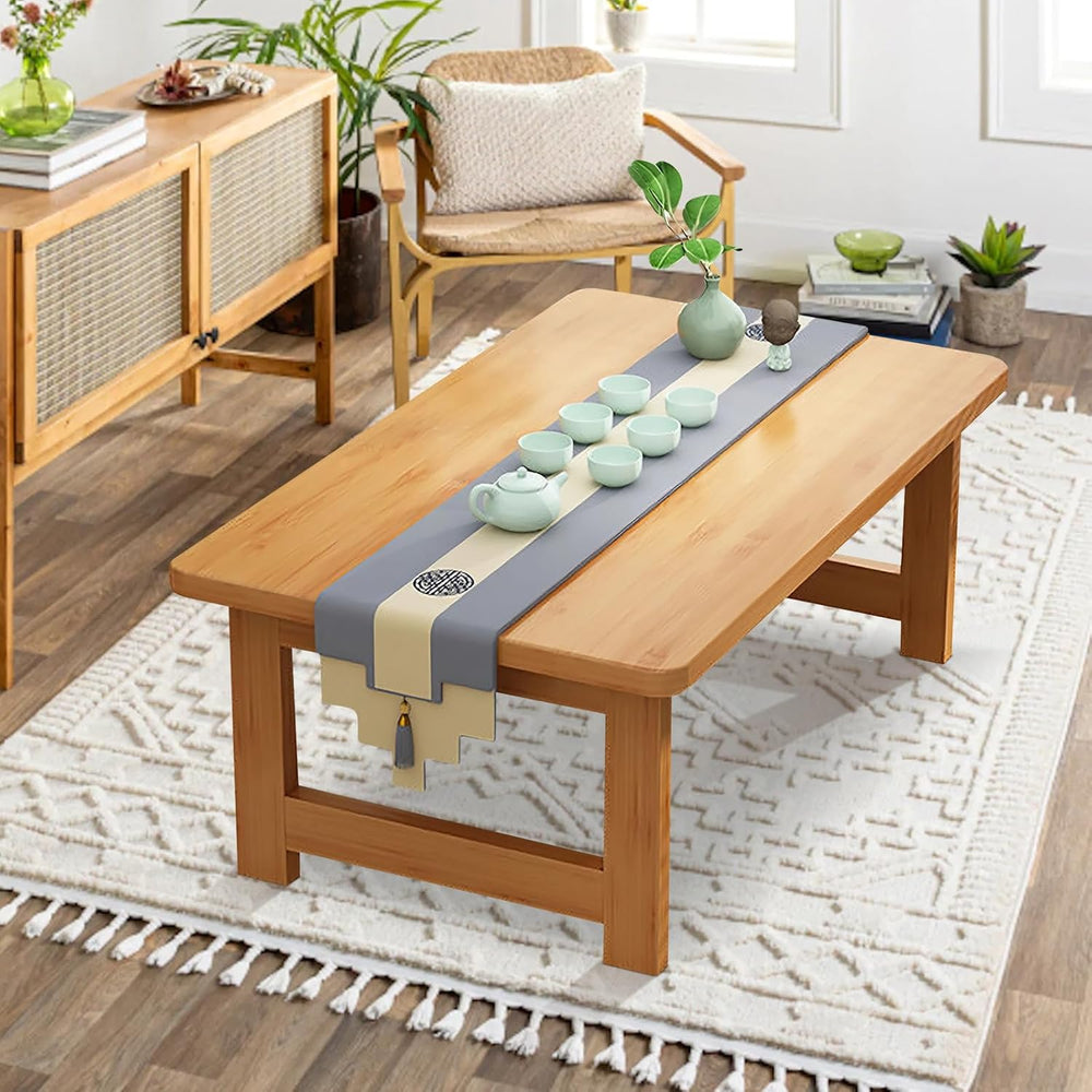 Japanese Floor Sitting Table, Folding Wood Tea Table Chabudai Japanese Coffee...