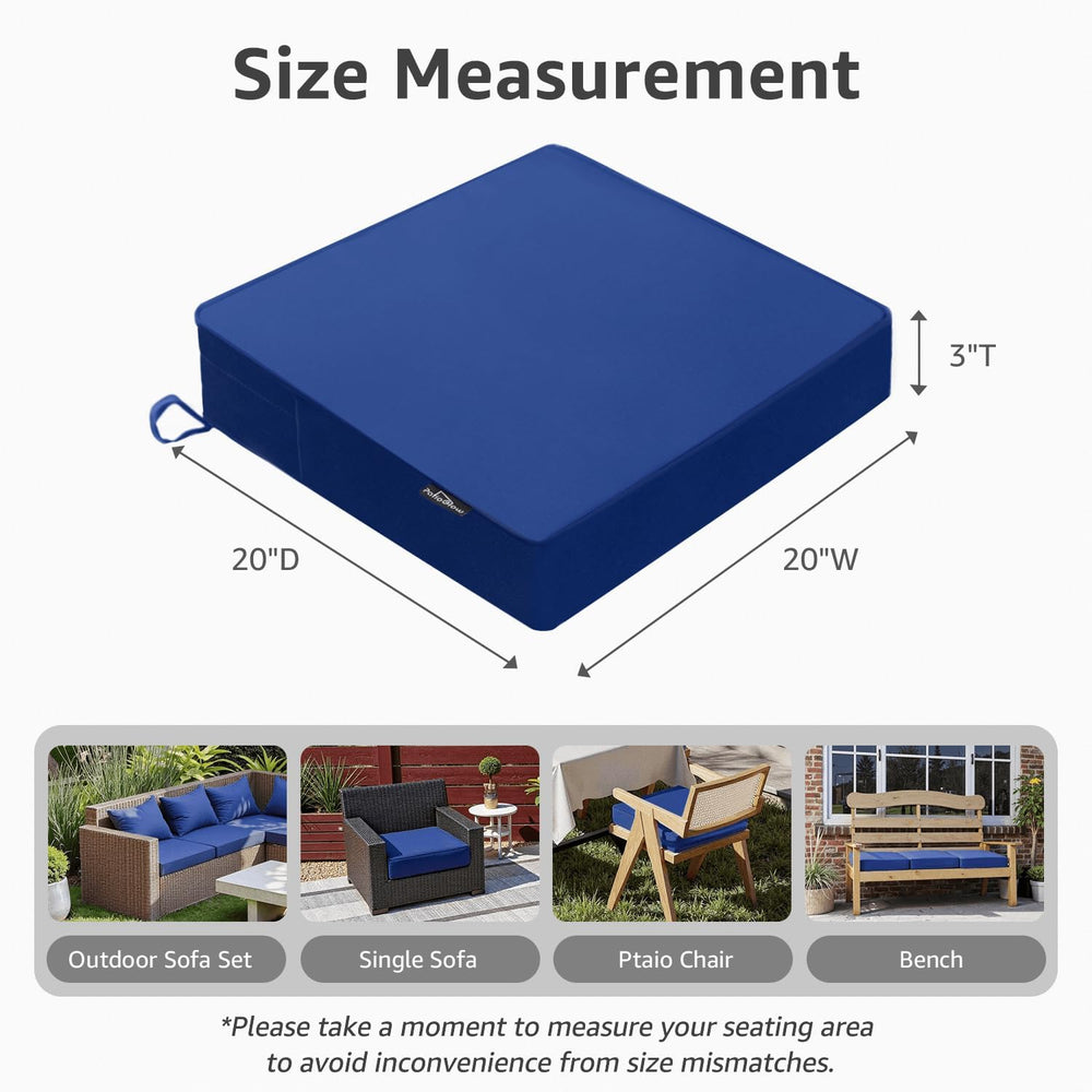 PatioGlow Outdoor Chair Cushions 22 x 22 x 3 Inch, Waterproof & Fade Resi...