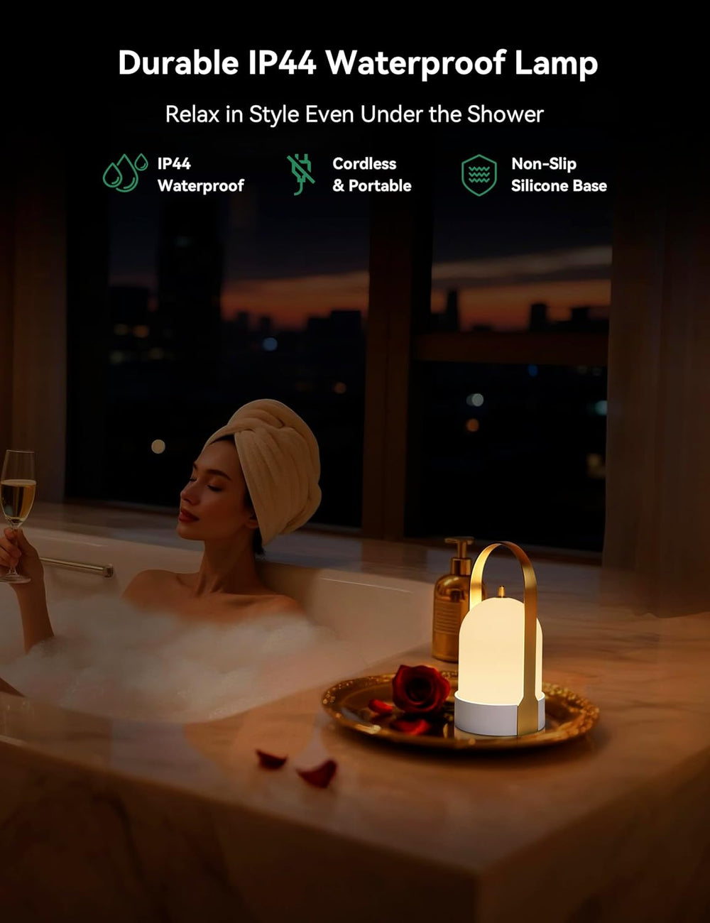 Tubicen Rechargeable Table Lamp Outdoor Portable Lantern IP44 Waterproof