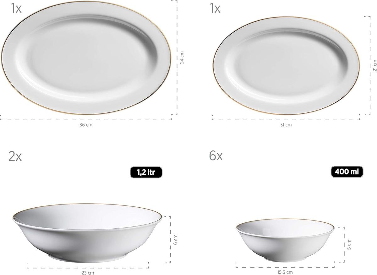 Mäser Professional Dining Accessory Set White/Gold