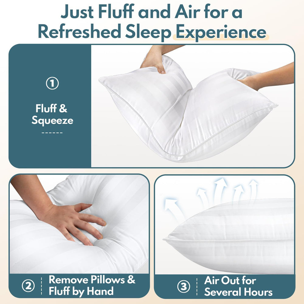 DIORIS Pillows Queen Size Set of 2 - Soft Bed Pillow for Sleeping Fluffy