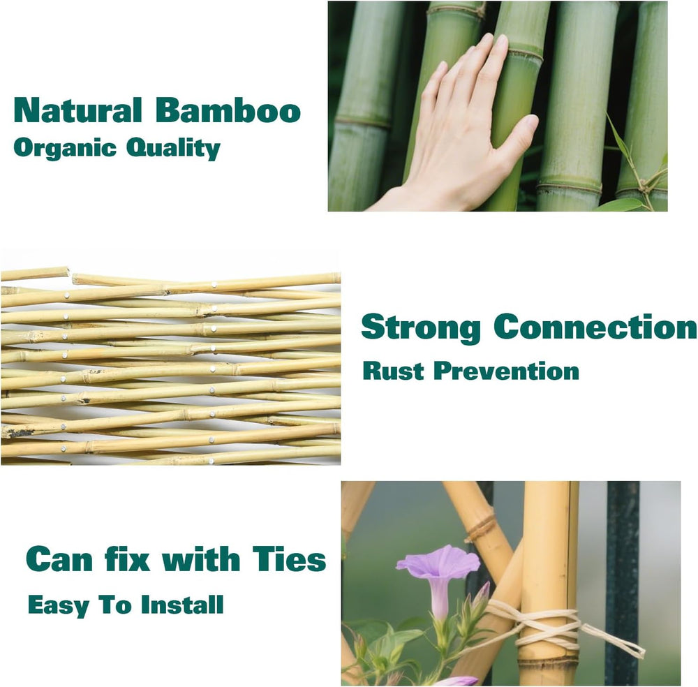 Bamboo Trellis 36x92 Inch, Expandable Fence 3ft by 8ft, Outside Lattice Fence...