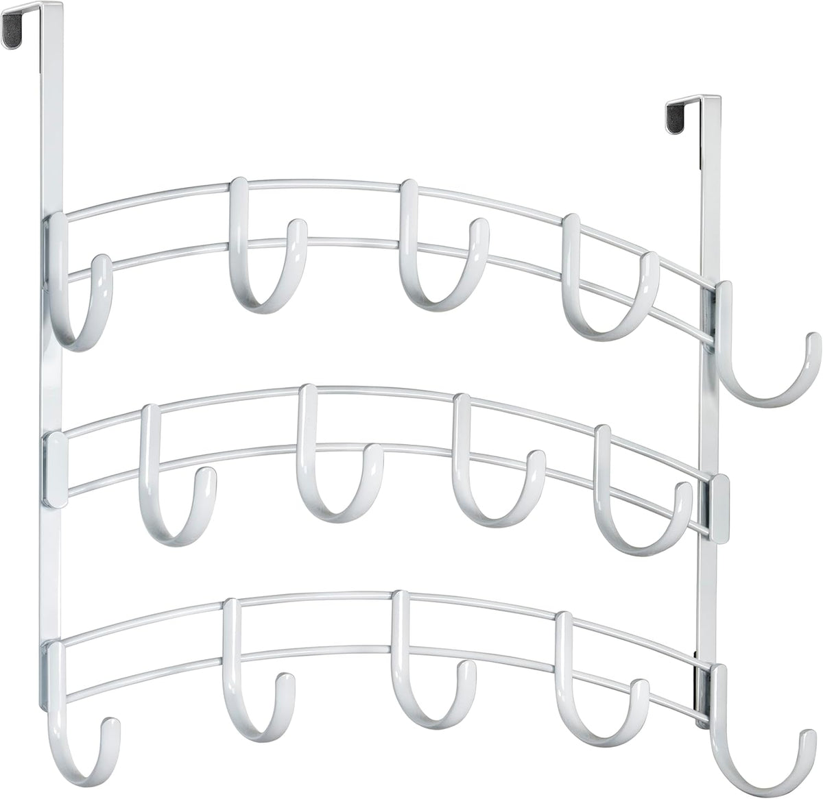 LYNK Professional® Home™ Over the Door Hooks - 14 Hook – Over the Door Coat Rack - Over the Door Hanger - Hanging Towels or Clothes - Bathroom, Bedroom, Laundry Room - Lifetime Ltd. Warranty, White