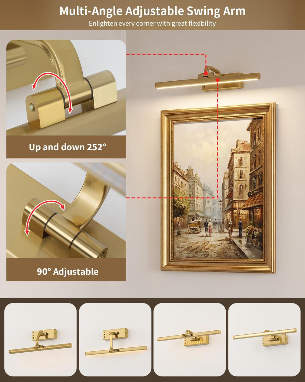 15.75-Inch Battery Operated Picture Light for Wall, LED Art Light