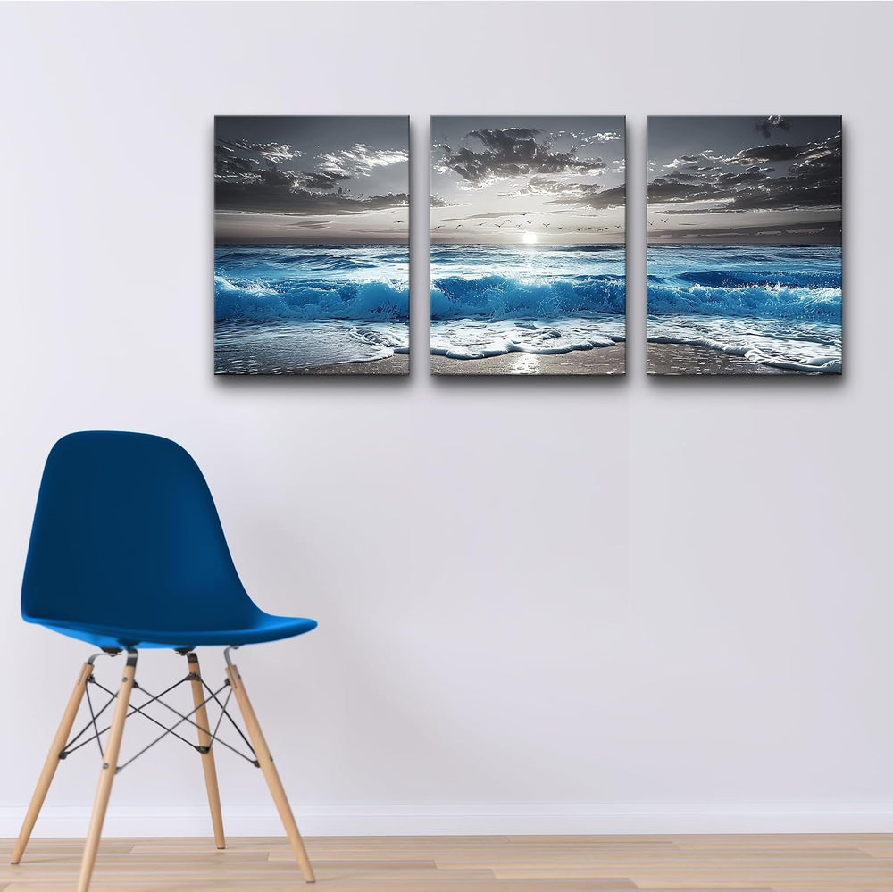 TTHYUEWS Beach Wall Art For Living Room Canvas Wall Decor For Bedroom Office ...