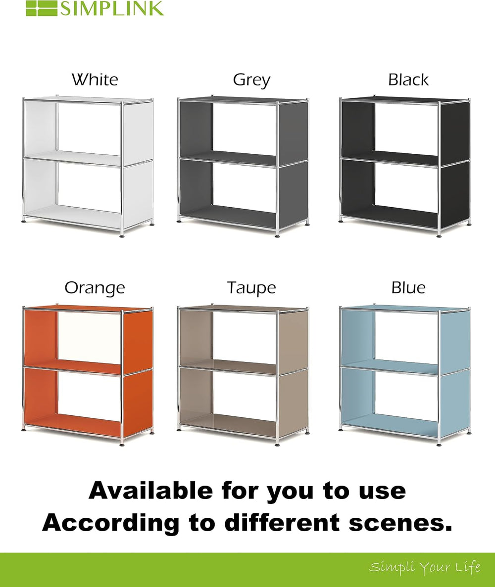 Metal Bookcase with Chrome Frame, Mid-Century Modern, H32.5