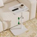 Set of 2 Bamboo C Tables for Couch with Swivel Tops