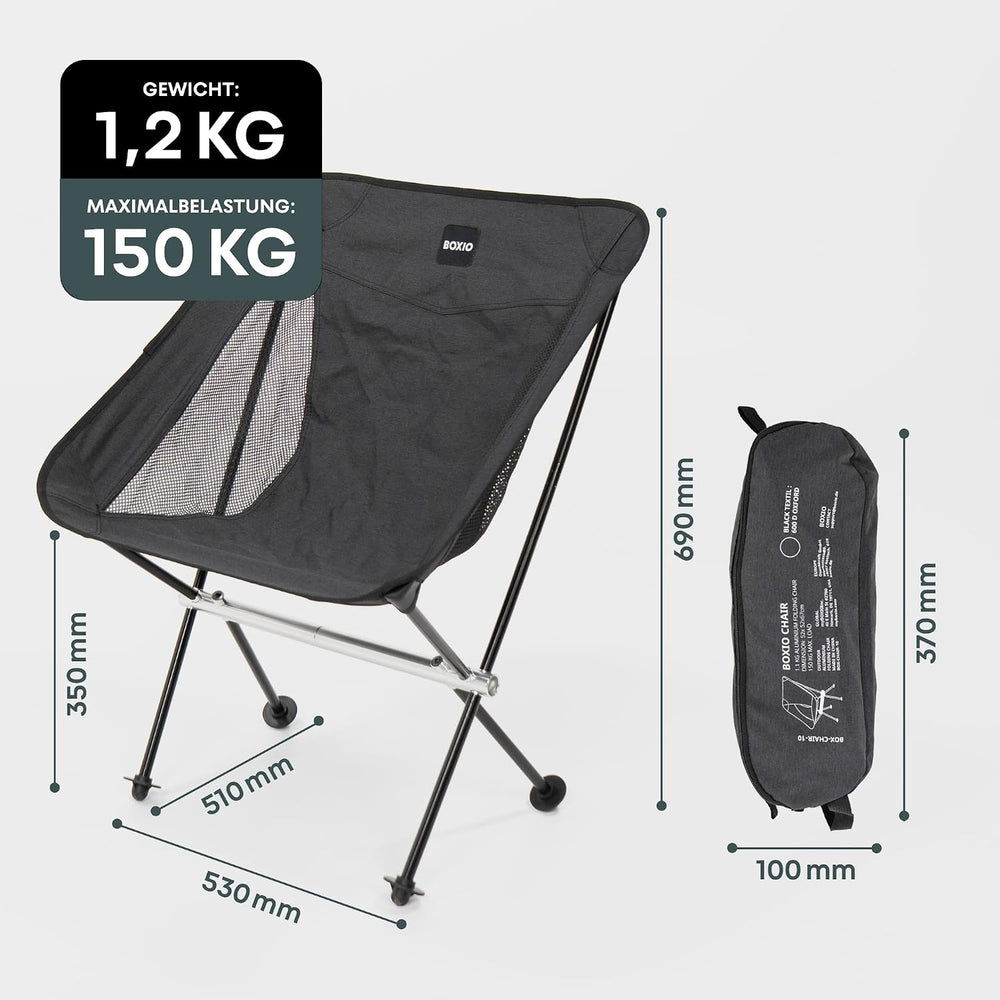 BOXIO - Chair: 2 x Ultralight Camping Chair, Foldable Folding Chair Camping