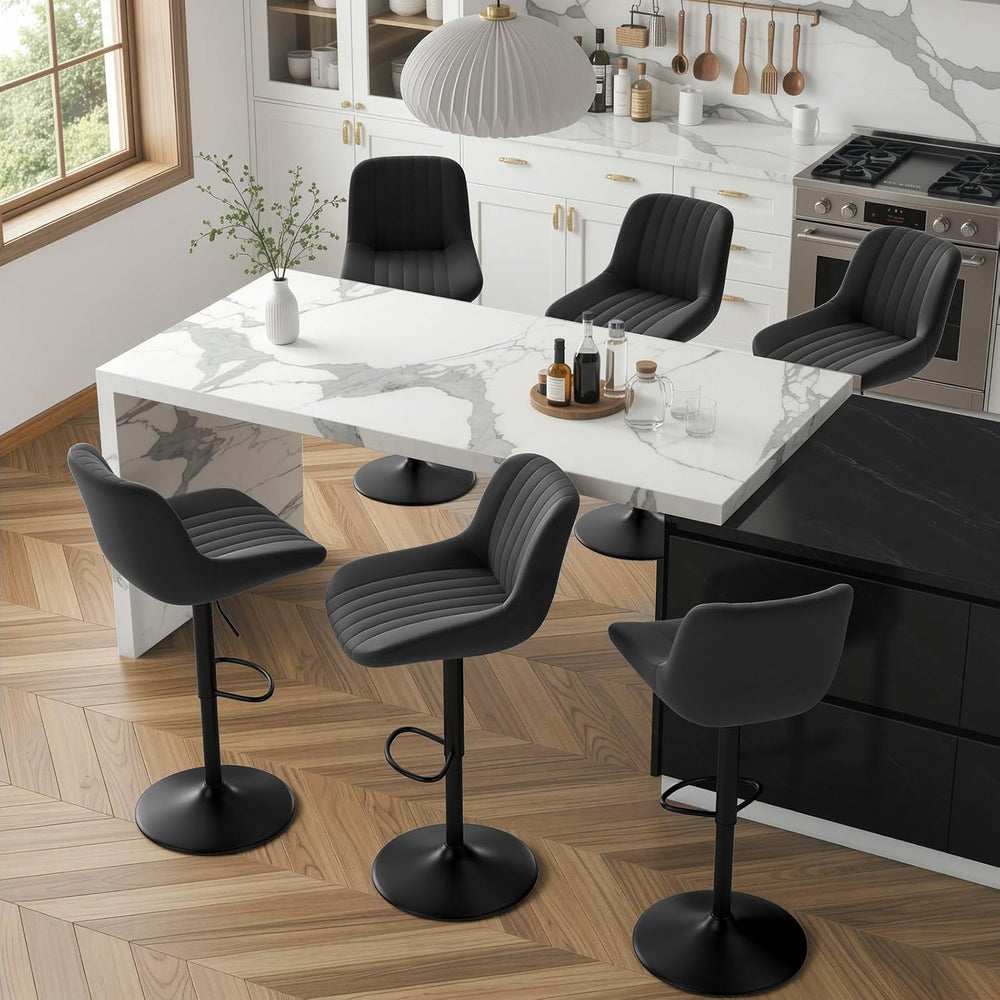 Nalupatio Bar Stools Set of 2, Adjustable Modern Swivel Bar Stools with Backs...