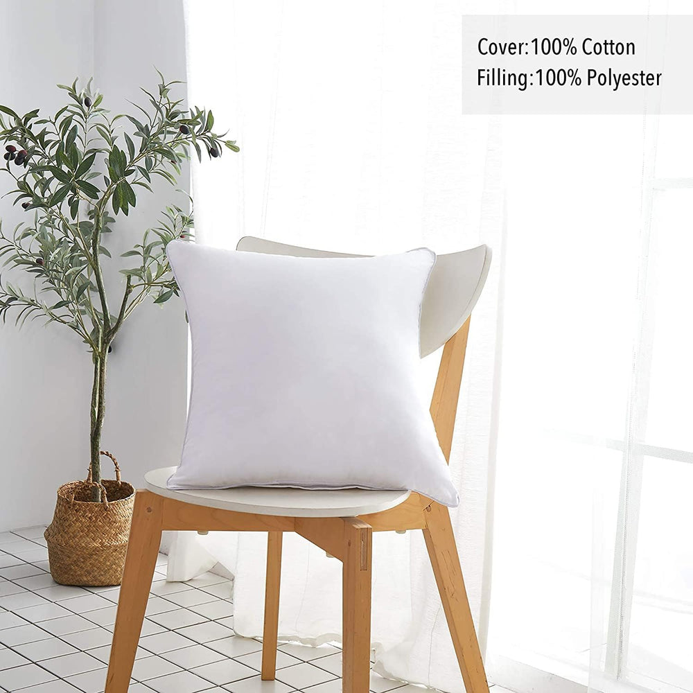 Leeden 20x20 Throw Pillow Inserts Set of 4-100% Cotton Cover