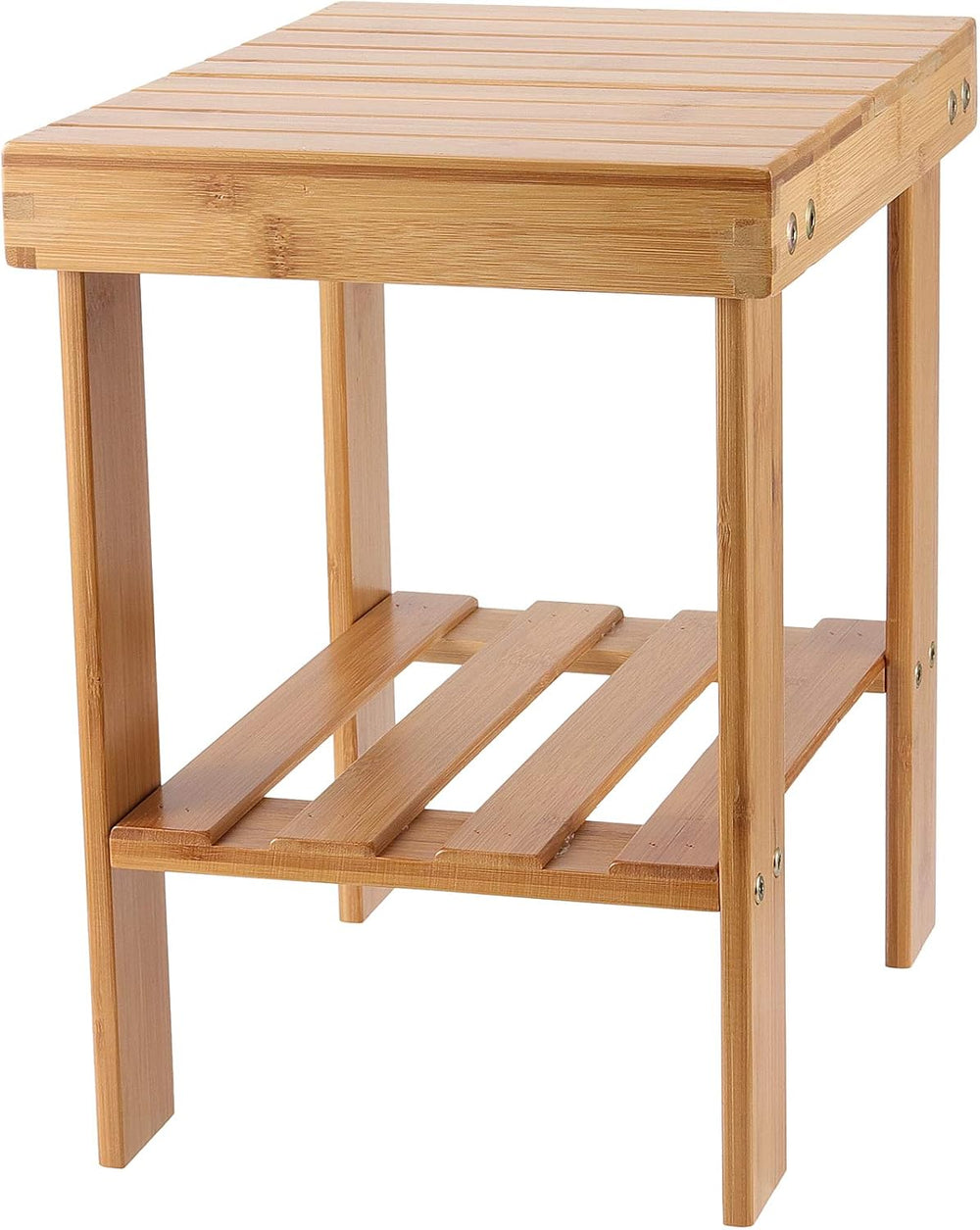 2 Pack Bamboo Step Stool, Bamboo Shower Bench, Wooden Shower Foot Stool for H...