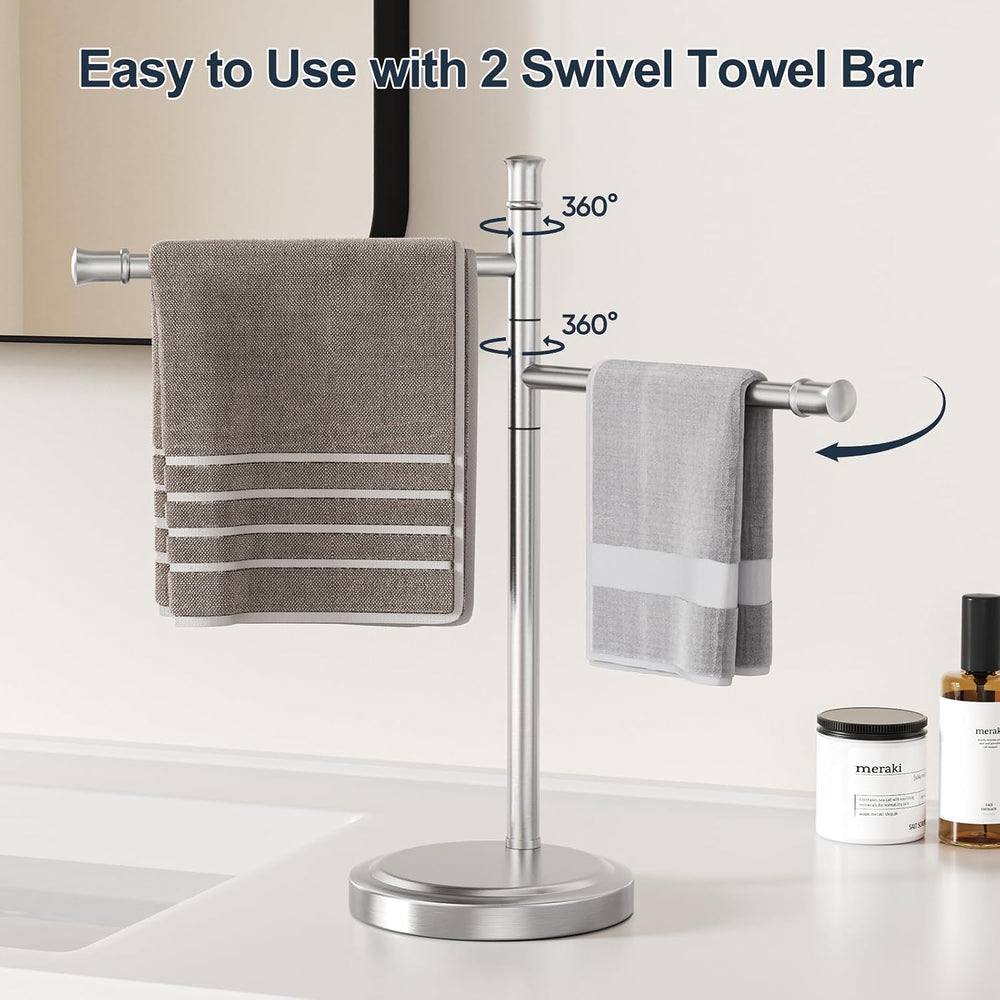 Brushed Nickel Hand Towel Holder Stand Towel Bar Hanger