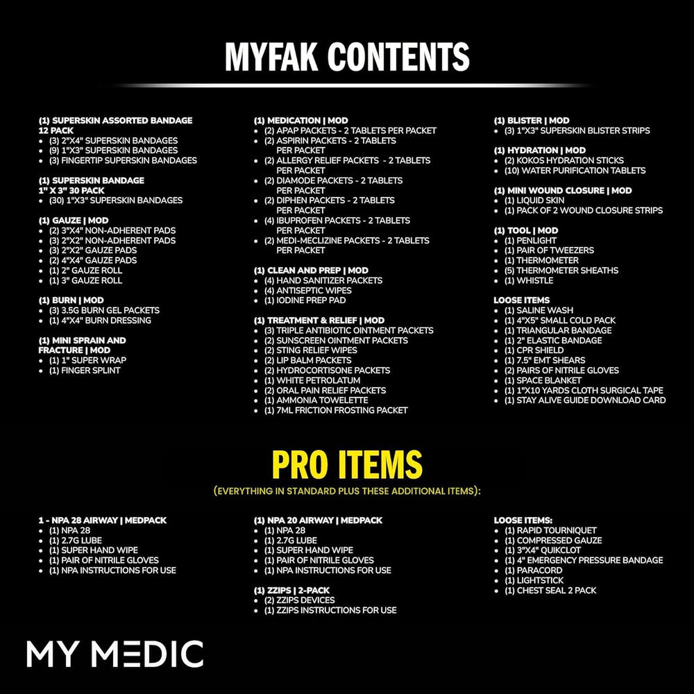 MY MEDIC MyFAK Standard IFAK First Aid Kit & Medic Kit - HSA FSA Items - ...