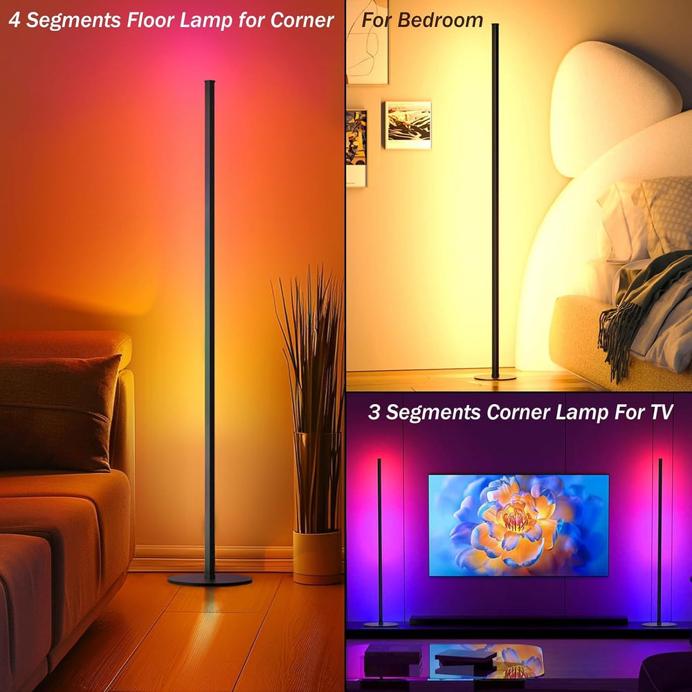 LED Corner Floor Lamp, Ambient Lighting 2 Pack One Connected Pair
