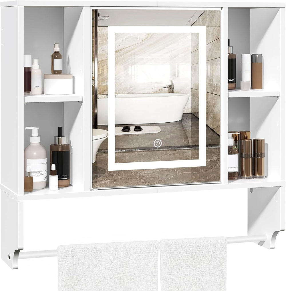 MAHANCRIS Bathroom Wall Cabinet with Mirror, Wall Mounted Medicine Cabinet wi...