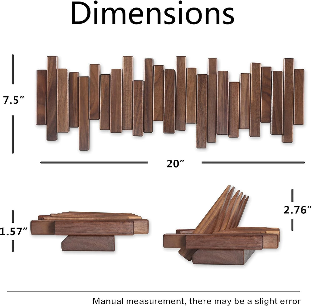 Coat Rack Wall Mount Piano Flip Down Wall Hook Rack 5 Hooks Walnut