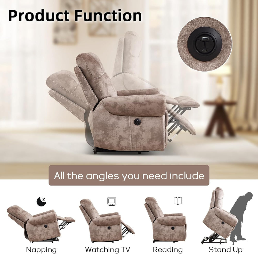 EBELLO 3 Pieces Reclining Couch Furniture Set for Living Room, Double 1 Seat ...