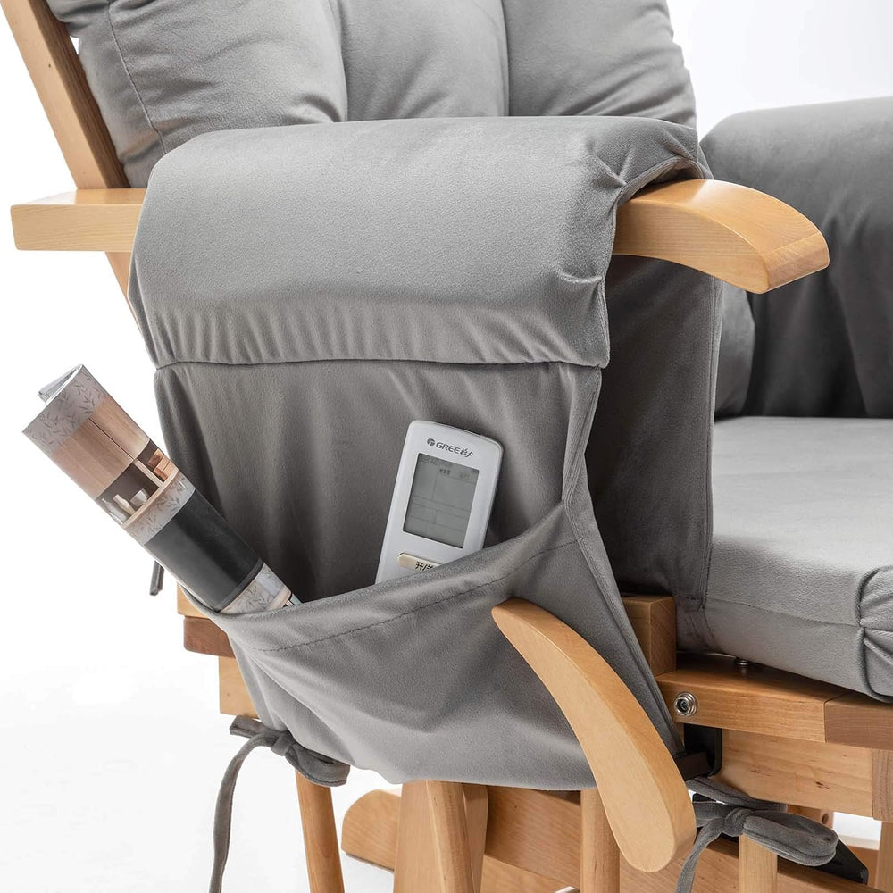 Paddie Glider Rocker Replacement Cushions Velvet with Storage, Rocking Chair ...
